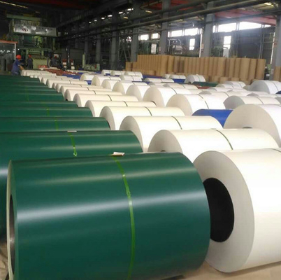 Màu Dx52d Thép cuộn mạ kẽm mạ sẵn Ppgi Vật liệu / Tấm lợp